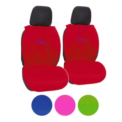 Πλατοκαθίσματα Μπροστινά Σετ Universal (Πετσετέ) RACING FRESH 2 τμχ - ΜΑΥΡΟ