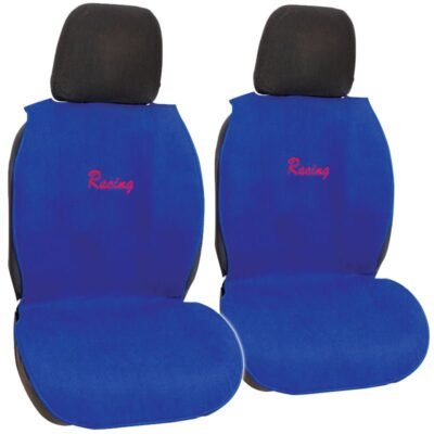 Πλατοκαθίσματα Μπροστινά Σετ Universal (Πετσετέ) RACING FRESH 2 τμχ - ΜΠΛΕ