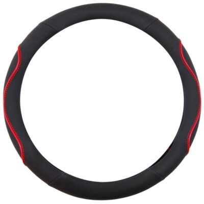 Κάλυμμα Τιμονιού WAVY 38cm - ΜΑΥΡΟ/ΚΟΚΚΙΝΟ